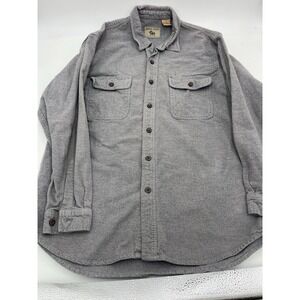 Moose Creek Legendary Clothing Gray Flannel Shirt Jacket Mens Large